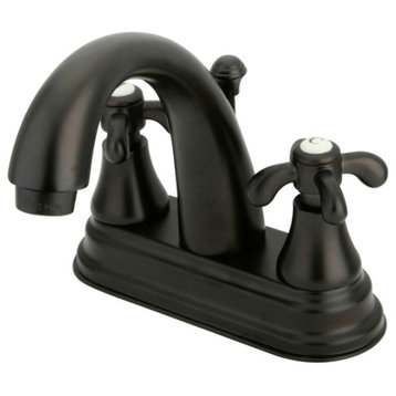 Two Handle 4" Centerset Lavatory Faucet with Brass Pop-up KS7615TX