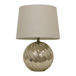 Decor Therapy - Decor Therapy 1-Light Swirl Table Lamp, Silver Mercury Glass - Table Lamps