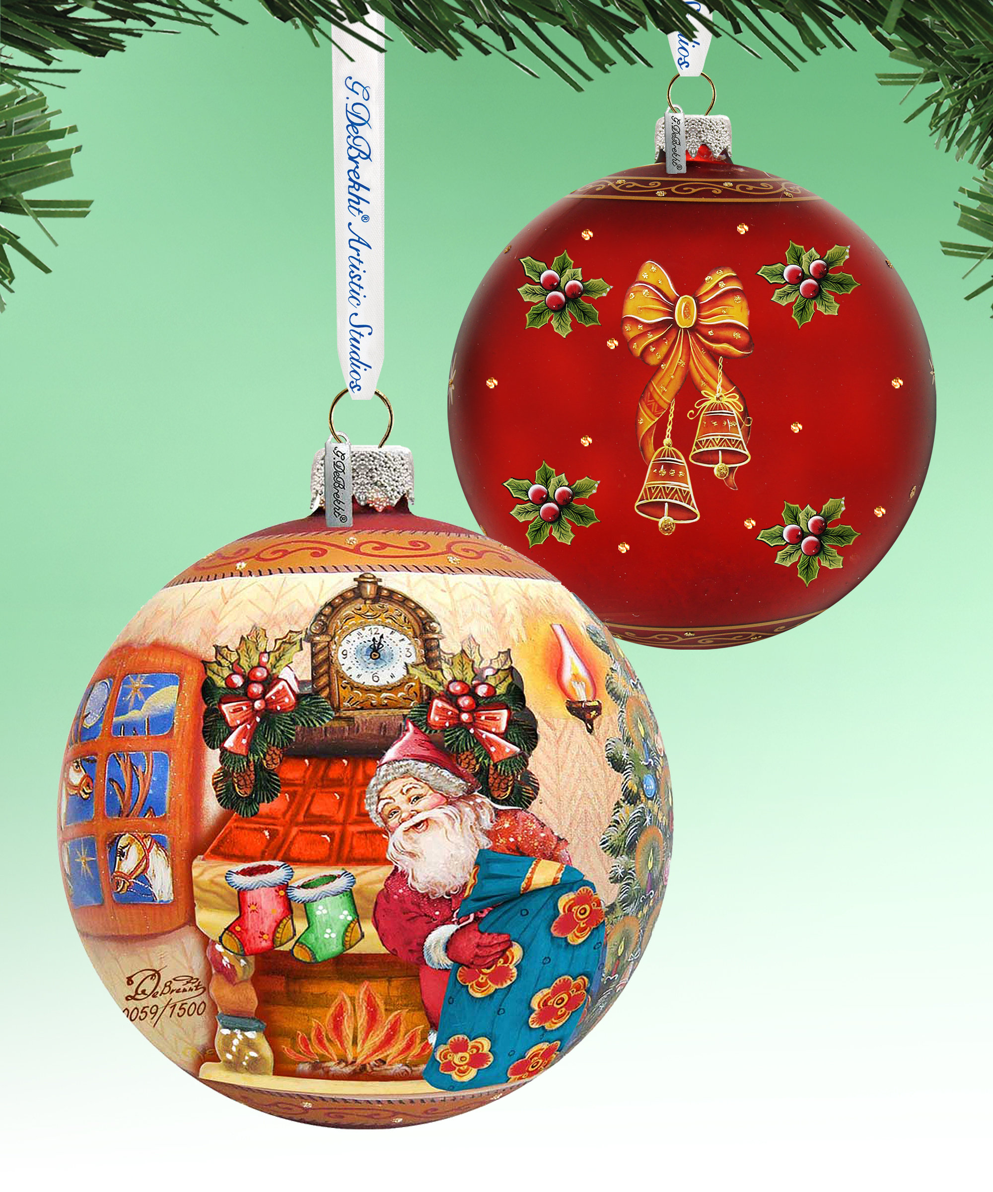 Hand Painted Scenic Glass Ornament Christmas Night Ball, Limited ...