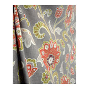 Ankara Mink Pkaufmann Floral Jacobean Grey Curtain Fabric