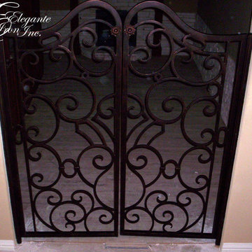 Wrought iron gates.