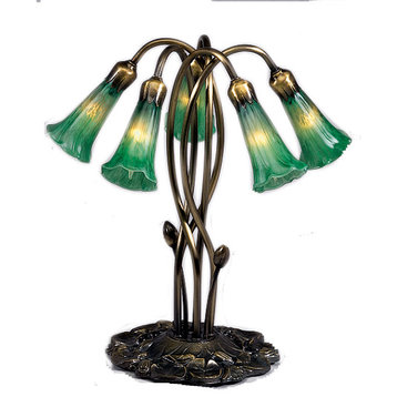 Meyda Lighting 15386 16.5"H Green Pond Lily 5 LT Accent Lamp