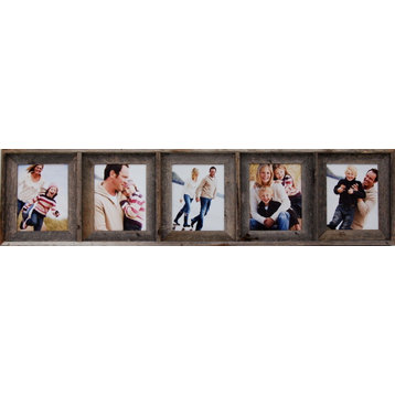 Collage Picture Frame With 5 Openings, Barn Wood, 8x10