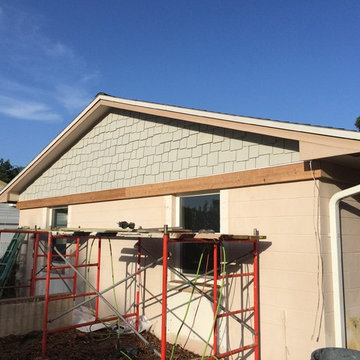 Staggered Shake Gable Ends with Nichiha Cement Board and Cedar Bands