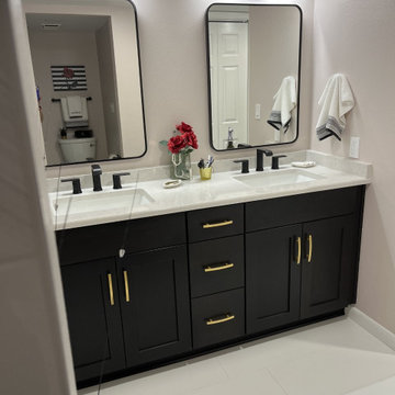 Bathroom Vanity Remodel Done in a Java Color