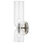 Hudson Valley Lighting - Sayville 2-Light Wall Sconce Polished Nickel Finish Clear Glass - Features: