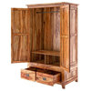 Delaware Farmhouse Solid Wood Wardrobe Armoire With Drawers