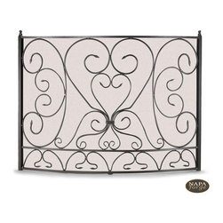 Shakespeare's Garden Bowed Flat Panel Screen in Graphite - Fireplace Accessories