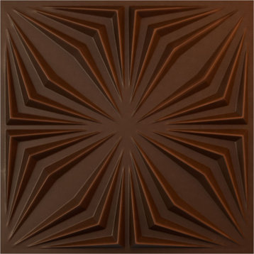 Asher EnduraWall 3D Wall Panel, 12-Pack, 19.625"Wx19.625"H, Aged Metallic Rust