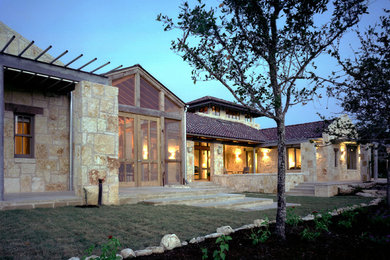 Mediterranean exterior home idea in Austin