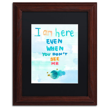 Lisa Powell Braun 'I Am Here' Art, Wood Frame, Black Mat, 11x14