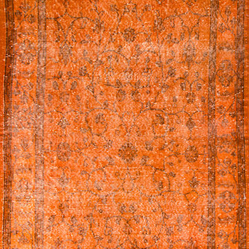 Over-dyed distressed Vintage Turkish Rugs for Modern Decor