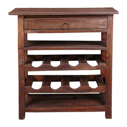 Sunset Trading Cottage Wine Server with Drawer - Wine Racks