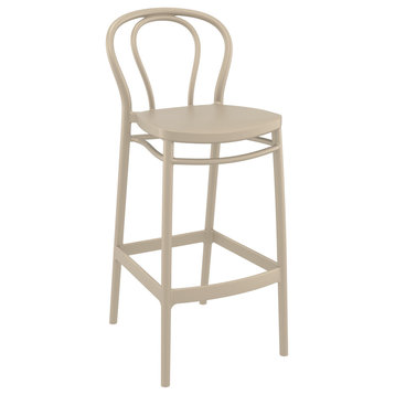 Victor Bar Stool, Set of 2, Taupe