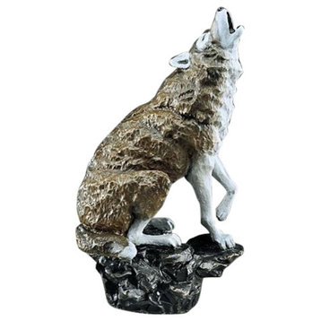 Wolf Sculpture Midnight Serenade