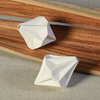 Geometric Origami Faceted White Bud Vase | Bone China Diamond Sculpture