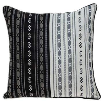 Black And White Abstract Accent Pillow