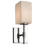 Justice Design Group - Limoges Union 1-Light Tall Wall Sconce, Square With Flat Rim, Waterfall Shade - Limoges - Union 1-Light Tall Wall Sconce - Square with Flat Rim - Polished Chrome Finish - Waterfall Shade - Incandescent