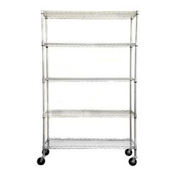 Trinity - Trinity 5-Tier NSF Outdoor Wire Shelving Rack, 48 by 18 by 77 Inches, Gray T - Display And Wall Shelves 