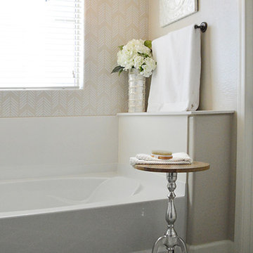 DIY Drifting Arrows Stenciled Bathroom