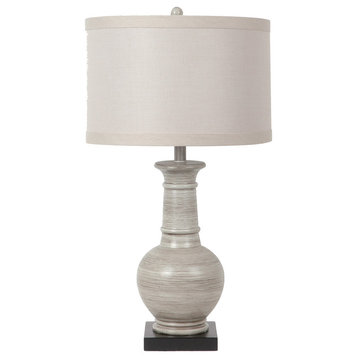 Darby Table Lamp, Resin Table Lamp, In Gray Washed Wood Finish