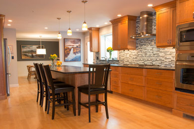 Example of a trendy kitchen design in Manchester