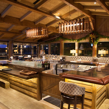 Arca LED Linear Pendants above Bar