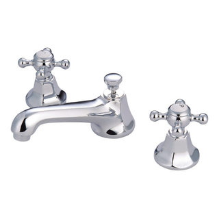 Kingston Brass Manhattan Widespread Bathroom Faucet With Drain