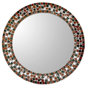 Novica Forest Mosaic Glass Mosaic Wall Mirror