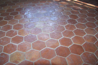 Hexagon Antique Saltillo Tile - Reclaimed Terracotta Tile