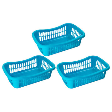 Large Plastic Storage Organizing Basket, Pack of 3, 32-1191-3, Blue