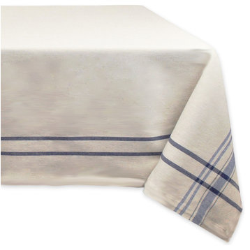 DII Nautical Blue French Stripe Tablecloth