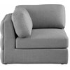 Beckham Linen Textured Fabric Upholstered Corner Chair, Grey