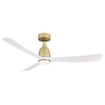 Fanimation - Kute, 52" Brushed Satin Brass With Matte White Blades - Kute is an understatement when it comes to this Fanimation ceiling fan.  Kute is available in a 44 or 52 inch sweep with multiple finish options.  This ceiling fan is Damp rated for use inside or out and includes a handheld remote control.  The optional LED light kit and smart home compatibility make this the perfect option for any home.  fanSync WiFi receiver for smart home connectivity sold separately.