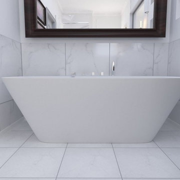Aquatica Arabella-Wall™ Back To Wall Solid Surface Bathtub