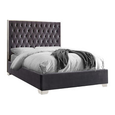 Lexi Velvet Bed, Gray, Queen