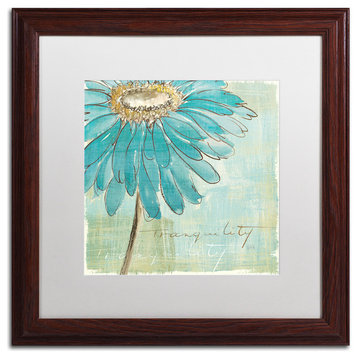 'Spa Daisies III' Matted Framed Canvas Art by Chris Paschke