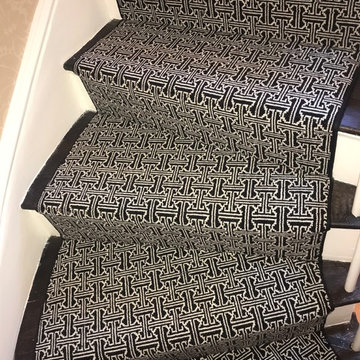 Black and White Geometric on Three Spiral Staircases