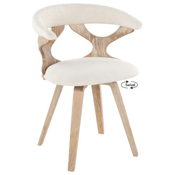 Gardenia Chair, White Washed Wood, Cream Fabric
