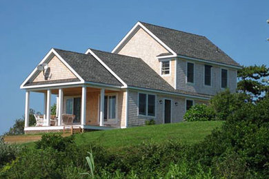 Example of a beach style exterior home design in New York