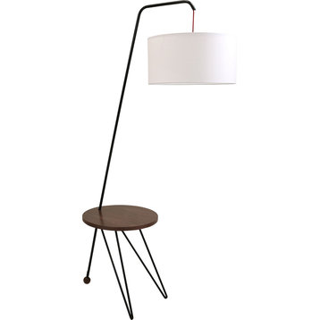 Lumi Source Stork Floor Lamp With Walnut Wood Table Accent