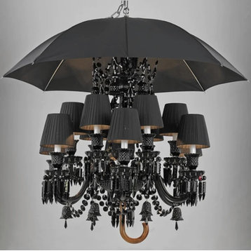 Baccarat Design Umbrella Chandelier Lighting, Black