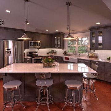 Gray Eclectic Kitchen Plus