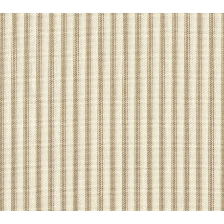 15" Cal King Bedskirt Tailored Linen Beige Ticking Stripe