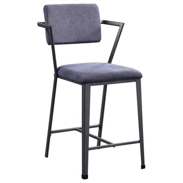ACME Cargo Counter Height Chair, Set of 2, Fabric & Gunmetal