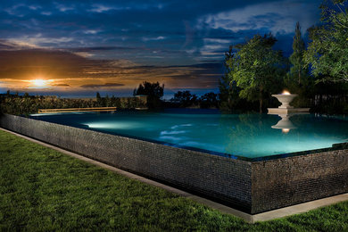 Inspiration for a contemporary backyard pool in Orange County.