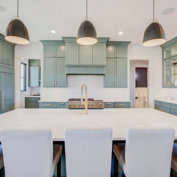 Sage green kitchen