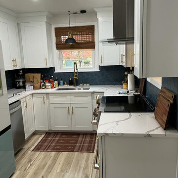 Traditional Kitchen Remodel Done in the Polar White Nantucket Door