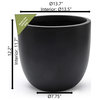 Gray MgO Round 12.2in. H Outdoor Planter