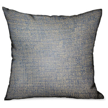 Plutus Oxford Blaze Blue Solid Luxury Outdoor/Indoor Throw Pillow, 18"x18"